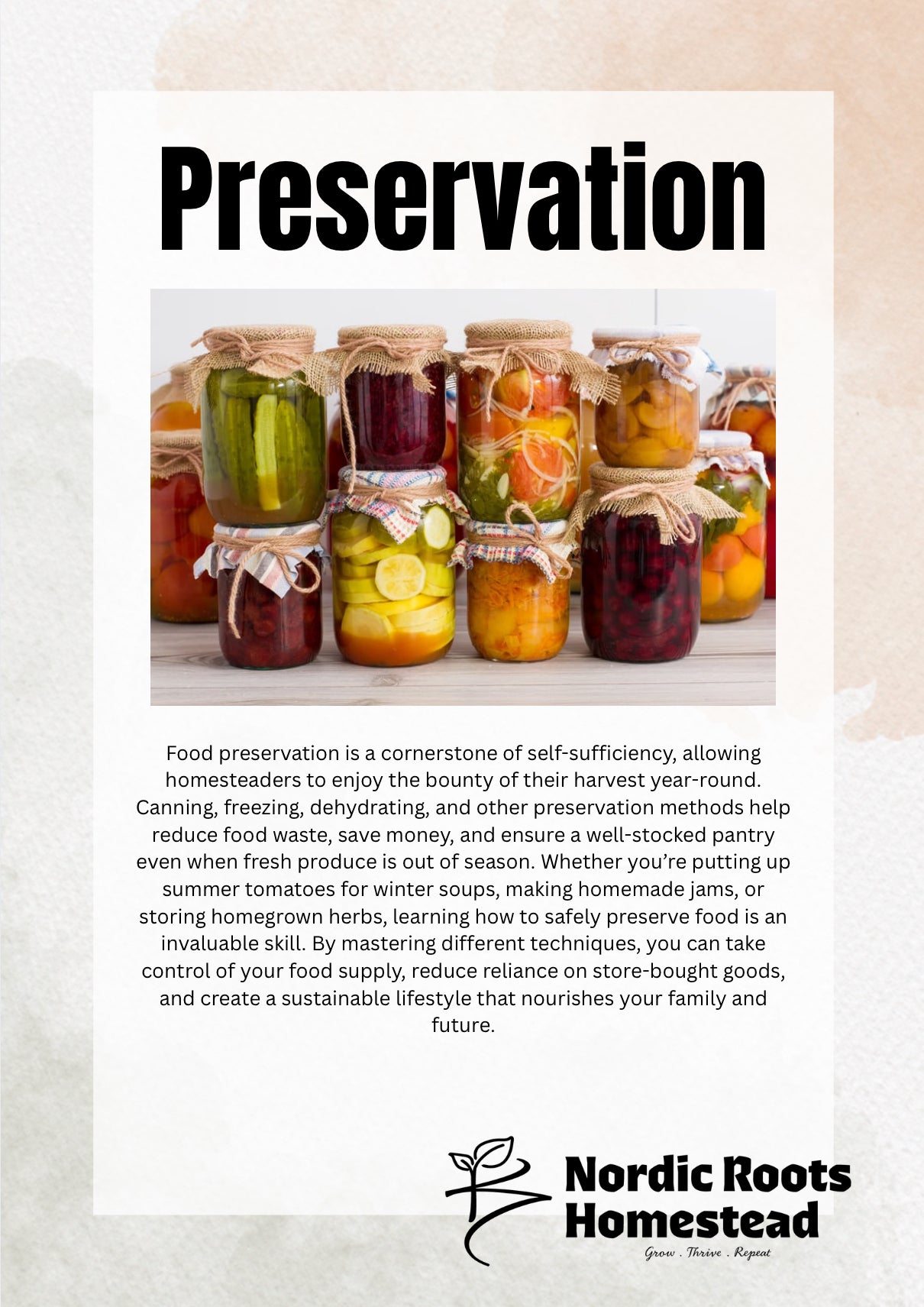 Canning & Preserving Workshop Material